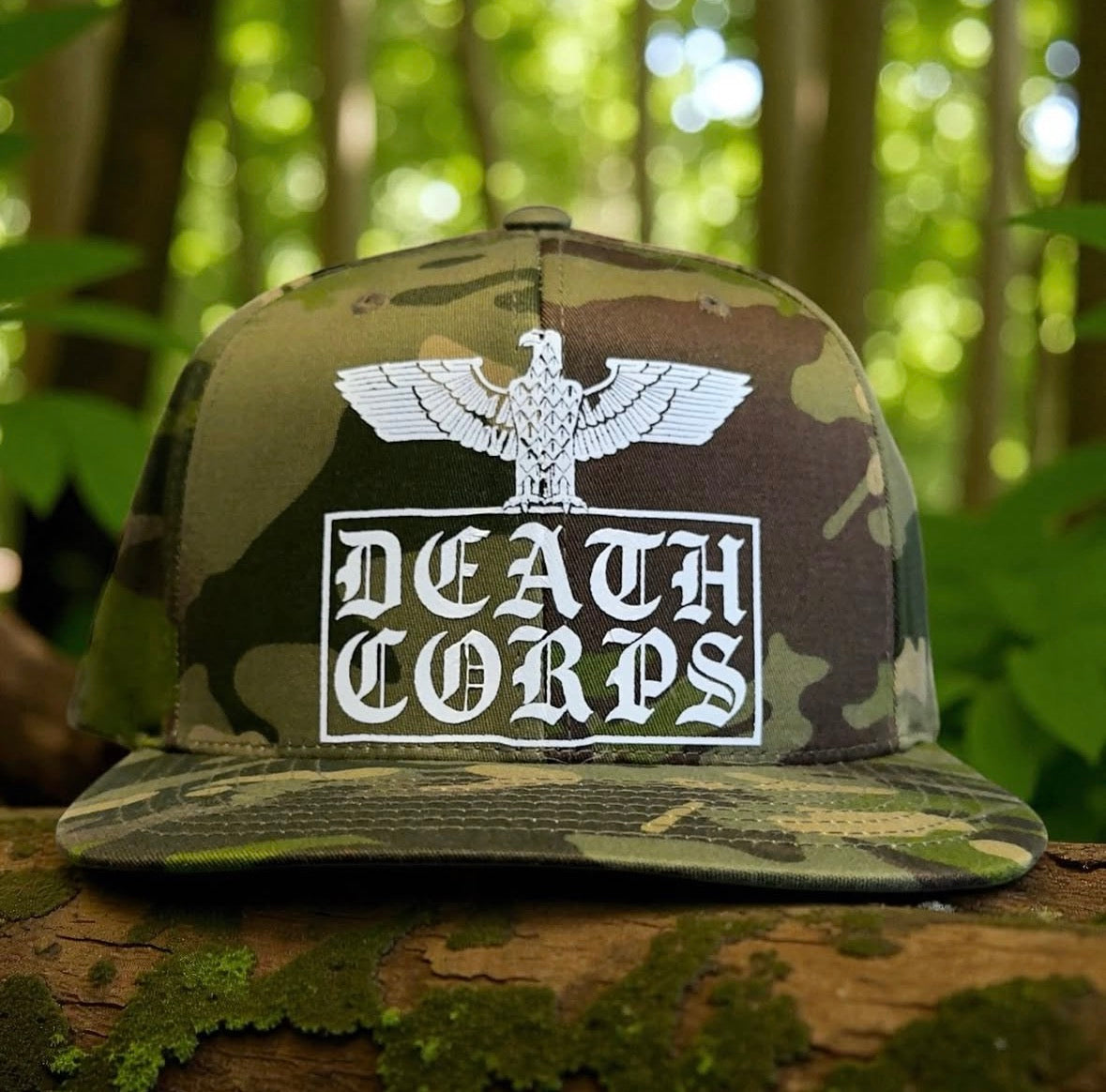Camo Death Corps Eagle Snapback Hat
