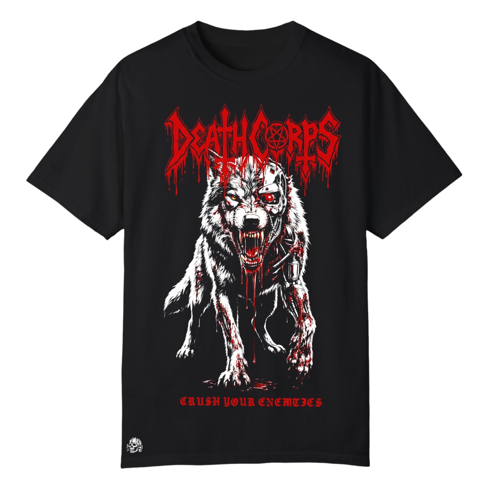 DEATH CORPS – Cyber Wolf “Crush Your Enemies” Tee