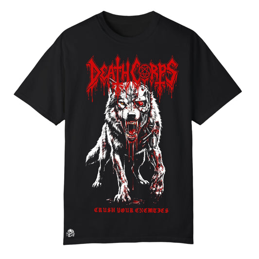DEATH CORPS – Cyber Wolf “Crush Your Enemies” Tee