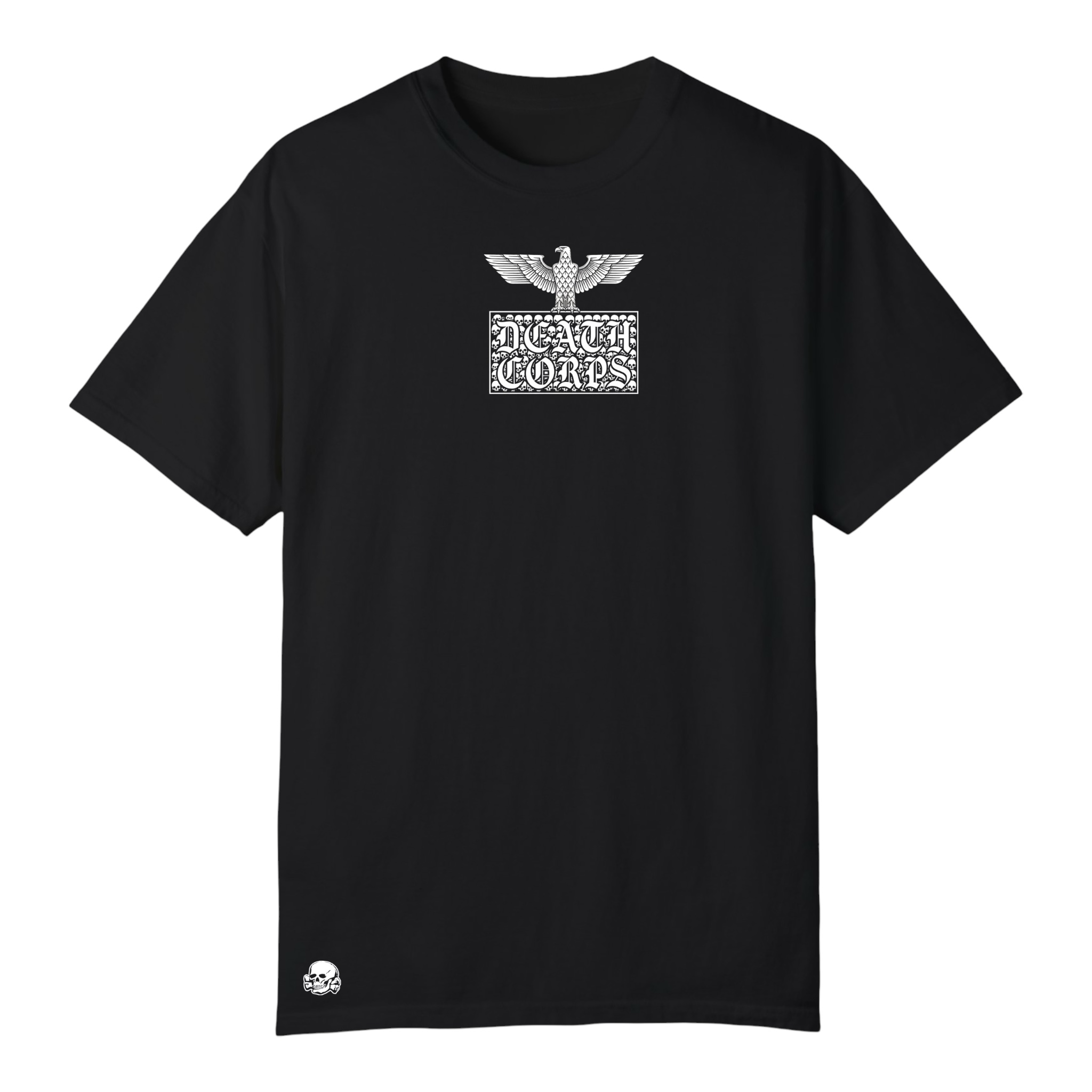 Death Corps Iron Eagle Skull Block Tee – Black Edition