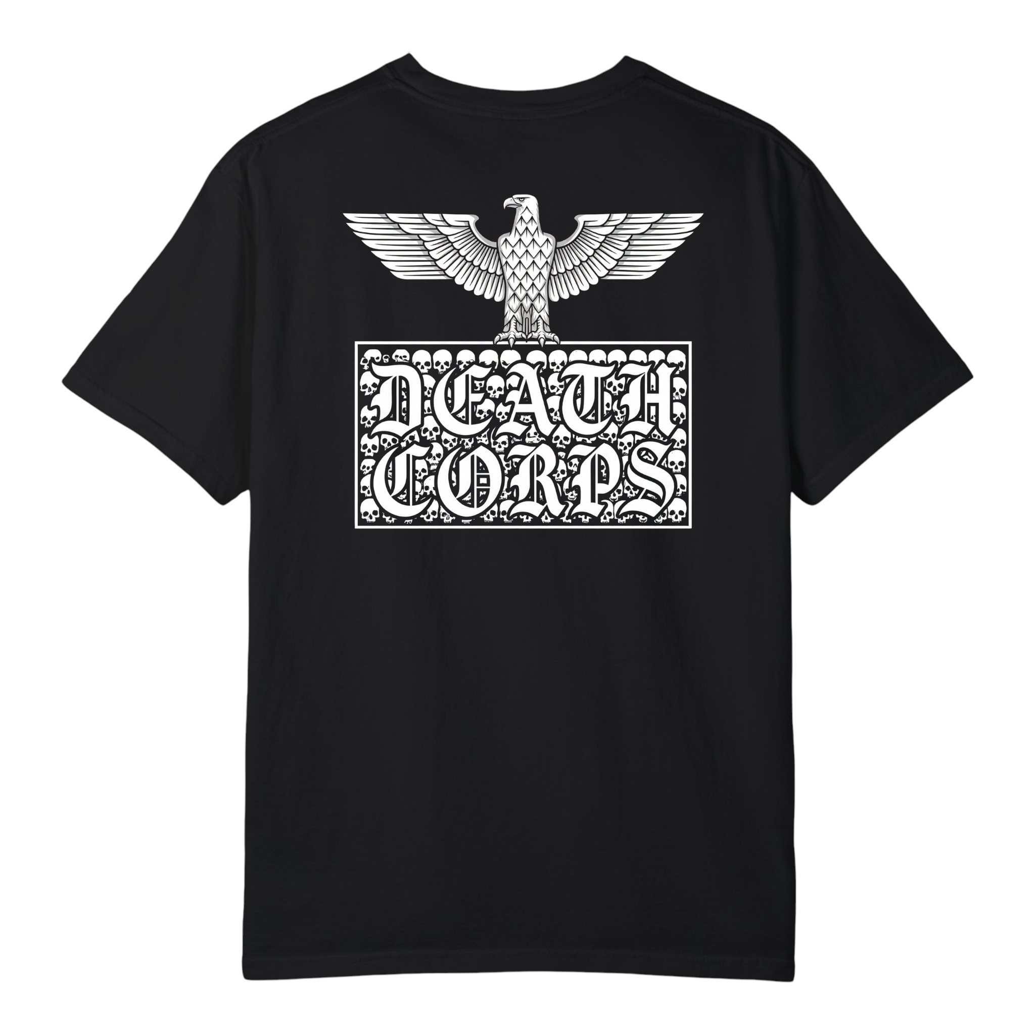 Death Corps Iron Eagle Skull Block Tee – Black Edition